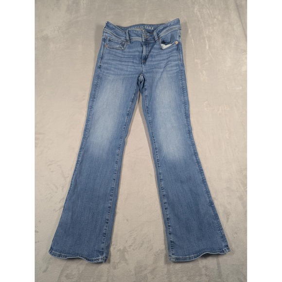 American Eagle Outfitters Denim - American Eagle Jeans Womens 4 Short Blue Light Wash Mid Rise Kick Boot Denim